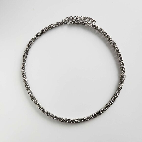 Men's 18 inch byzantine silver chain - Picture 4 of 8